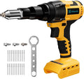Cordless Rivet Nut Tool Kit Compatible with Dewalt 20V Battery(Tool Only),Brushless Cordless Rivet Gun with 3 Size (1/8",5/32",3/16") Rivets and Rivet Head,Pop Rivet Gun for Metal, Plastic and Leather