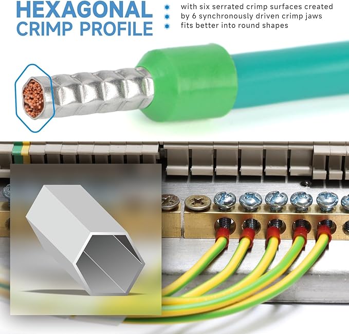 iCrimp Hexagonal Ratchet Crimper for End Sleeves and Ferrules 0.5-16mm2 AWG 20-5