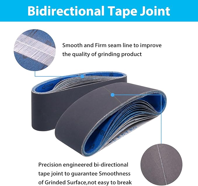 15 Pack 3 x 18 Inch Sanding Belts, 3x18 Silicon Carbide Sanding Belt, 5 Pcs Each of 600, 800, 1000 Grits Knife Sharpening Sander Belt