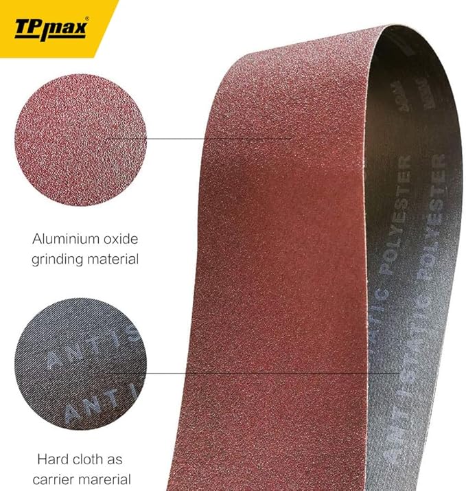 1 x 42 Inch Sanding Belt Pack 1-Inch x 42-Inch,12 Pcs(4 Each of 80 120 150 Grits) Aluminum Oxide for Sander