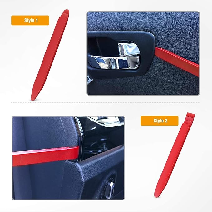 GOOACC 5 PCS Nylon Auto Trim Removal Tool Kit No-Scratch Removal Tool Kit for Car Panel & Audio Dashboard Dismantle Red