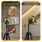 Laser Level, 4 x 360° Laser Level with Tripod, Self Leveling Laser Level 4D Green Lazer Level 16 Lines Laser Level 360 Self Leveling for Construction, Picture Hanging, Floor Tile, Renovation