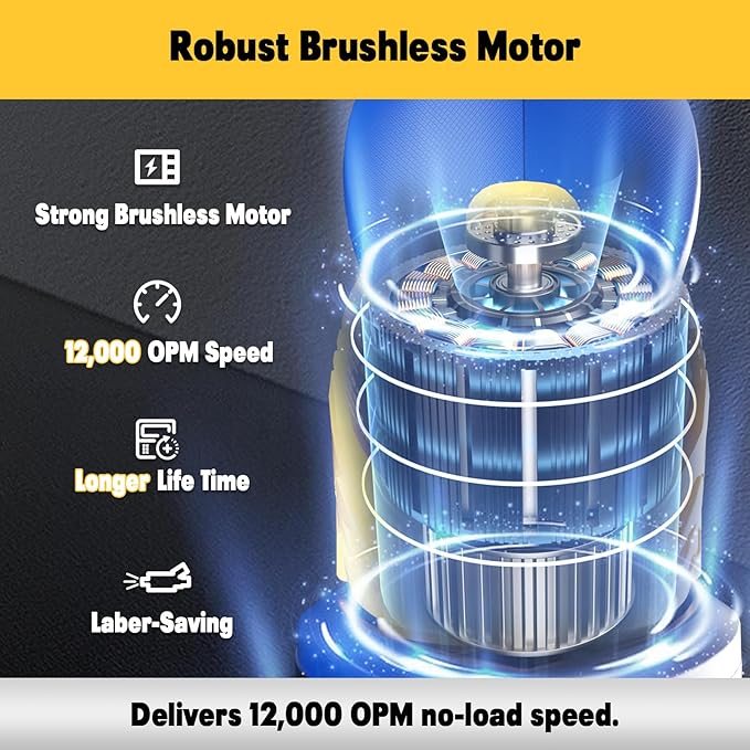 Mellif Cordless Detail Sander Compatible with Dewalt 20V MAX Battery (Tool Only), Brushless Corner Sander with 12,000 OPM Speed, 10PCS Sandpapers, Dust Collector, for Tight Space, Metal, Woodworking