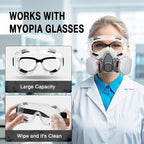 Gas Masks Survival Nuclear and Chemical - Half Face Gas Mask with 40mm Activated Carbon Filter & 6001CN Filters (Half)