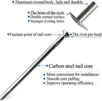 60pcs Large Flange Blind Rivets, Aluminum,Flange Diameter 5/8" (16 mm),Pop Rivets Assortment Kit Blind Rivet,3/16" x 1/2" Inch,Grip Range(4.8-8mm)