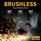 5" Cordless Angle Grinder Kit, Brushless Battery Grinder with 2x4.0Ah Batteries & Charger,125MM 10000 RPM Variable Speed Amoladora Angular,Esmeriladora for DIY Metal Cutting,Grinding,Polishing
