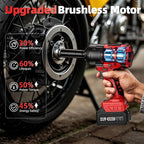 Cordless Impact Wrench, 1500Nm/1106Ft-lbs Electric Impact Gun 1/2 Inch with 2x4.0Ah Batteries, High Torque Impact Driver for Car/Truck RV/Mower