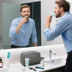 WANDF Travel Toiletry Bag for Men Large Toiletries Shaving Bag Water Resistant Hanging Dopp Kit Travel Accessories Bag for Women Men (Grey)