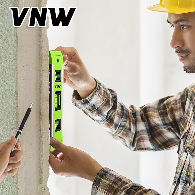 9 Inch Torpedo Level, Magnetic Bubble Level with 45°/90°/180° Bubble Vials, Shock Resistant Leveler Tool for Measuring (4)