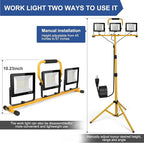 21000Lumens LED Work Lights with Stand, 3 Adjustable Work Lamp Head with Individual Switch, IP66 Waterproof Tripod Work Light for Outdoor Indoor Job Site Workshop Garage Construction Site