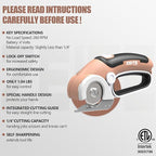 ZEITE 4V Cordless Electric Scissors Cardboard Cutter with 2 Blades,Storage Case,Rotary Cutter for Box Plastic Carpet Fabric, Easy to Hold and Safe,Mocha