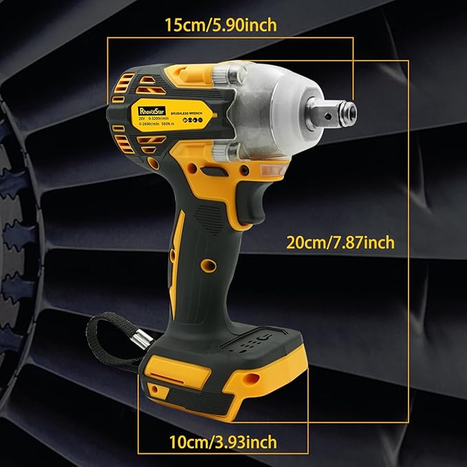 20V MAX Cordless Impact Wrench, 1/2" Brushless Motor High Torque Impact Gun, Variable Speed, Compatible with Ma kita Battery (Tool Only, No Battery and Charger Included)