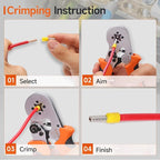 iCrimp Square Ratchet Crimper for End Sleeves and Ferrules AWG23-10 0.25-6mm², Wire Ferrule Crimping Tool (HSC8 6-4)