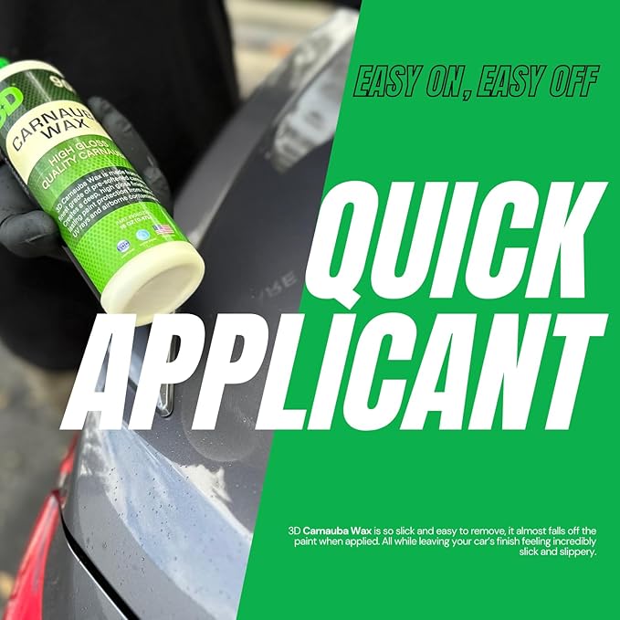 3D Carnauba Wax – Liquid Brazilian #1 Grade Wax for Deep Gloss & UV Protection | Easy Application | Safe on All Paint | Non-Staining Formula | Made in USA | 1 Gallon