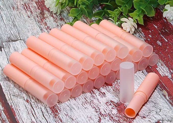 0.14oz Empty Flavored Lip Balm Container Tubes Plastic Homemade Moisturizing Lip Stick with Caps Bulk Fit for Women Adult DIY Making Supplies, 25 Count (Pink)-VeraVaultWomen