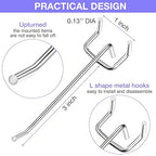 Moxweyeni 150 Pack Pegboard Hooks 3 Inch Metal Display Hooks Suitable for 1/8 Pegboard Accessories for Garage, Office, Kitchen, Store