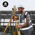 Dib Safety Reflective Vest High Visibility with Pockets and Zipper, Gray L