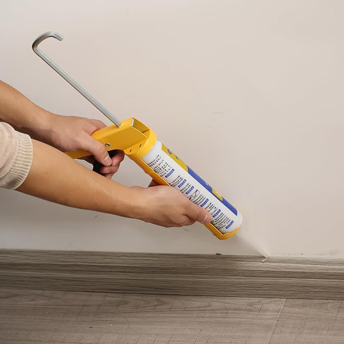 Bates- Caulking Gun, 10:1 Thrust Ratio, Yellow, Caulking Tool Gun, Caulk Gun No Drip, Hand Caulking Guns, Silicone Gun, Caulking Gun Tool, No Drip Caulk Gun, Caulk Guns, Caulking Gun Dripless