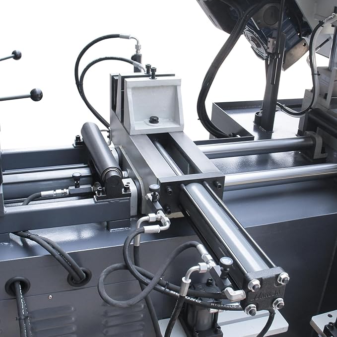 KAKA Industrial TBK-11B Double Column Band Saw, Hydraulic downfeed control, Variable Speed, Automatic Non-mitering Horizontal Bandsaw 11 inch capacity with 220V 3PH motor