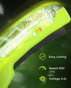 4.5V Cordless Electric Scissors, Cardboard Cutter with 2 Safety Blades,Rechargeable Box Cutter for Fabric,Lightweight Tool for DIY with Safety Lock and LED Light.