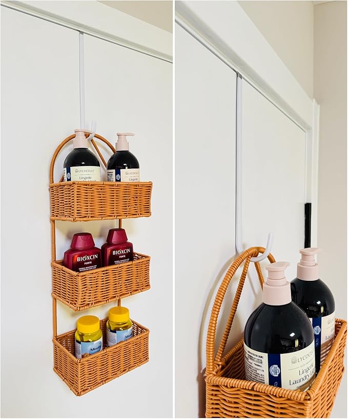 Over The Door Metal Hooks with Plastic Coating 10" Fit 0.5" to 1 3/8" Door 4 Pcs Heavy Duty Single Towel Robe Rack Wreath Bathroom Shower Hanger Shoe Organizer Ironing Board Long White