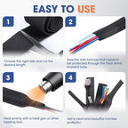 2:1 Heat shrinkable Braided Sleeving Fabric Wire Loom High Temp Heat Shrink Wiring Harness Abrasion Protector Cable Sleeve(1/2"-34ft)