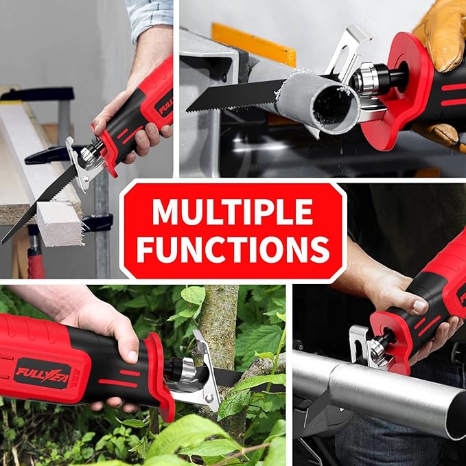 Reciprocating Saw Cordless, 0-3500 SPM Power Reciprocating Saw, Tool-Free Blade Change, Brushless Recipro Saws with 2 * 4.0Ah Battery & 4 Blades, Cordless Saw for Wood/Metal/Plastic Cutting