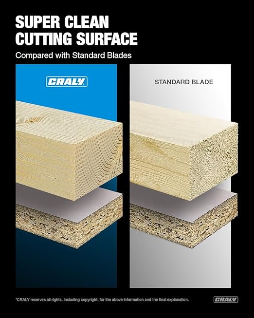 CRALY 12 Inch 100 Teeth Ultra Fine Finish Wood Cutting Circular Saw Blade, 1 Inch Arbor, Carbide Tipped, Thin Kerf, Black Ice Coating, for Wood Cutting Table Saw, Miter Saw(C12100FF)