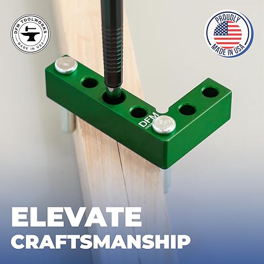 Small Square and Center Finder - Mini Square Tool with 11/32" Center Marking Hole Woodworking, Carpenter Engineering Square, Center Marking Tool, Made in USA - Blue