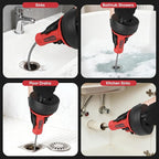 PFO-FOR Drain Auger for 3/4"-2" Pipe, Plumbing Snake Hair Drain Clog Remover, 16.5 ft Cable Unblocking Hand Auger Cleaner Tools, Manual Or Powered for Sink Kitchen Bathroom Shower Bathtub