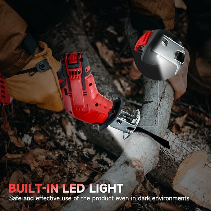 Cordless Reciprocating Saw for Milwaukee M18B Battery, Brushless Sawzall Tool-Free Blade Change with 4 Saw Blade,0-3000 SPM Variable Speed for Wood/Metal/PVC Cutting