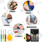 144 Pcs Mini Tape Screwdriver Keychain Set Christmas Men Gifts Bulk Adult Party Favors Multitool Pen Card Tool Measuring Keychains Stocking Christmas Stuffers for Men Dad (Multicolor)