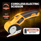 Electric Scissors, Cardboard Cutter with 2 Blades, Safety Lock & LED Light – Cordless Electric Scissors for Cutting Box, Carpet, Fabric, Plastic, and Leather