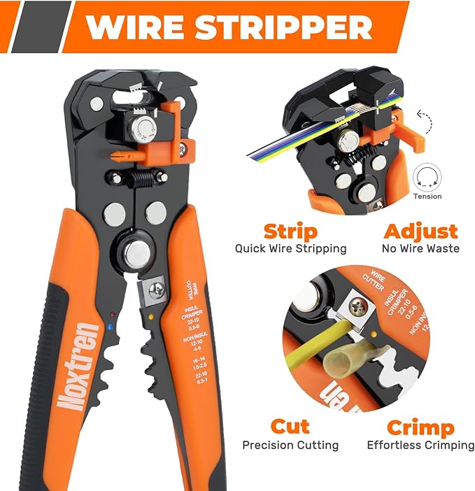 Crimping Tool For Heat Shrink Connectors, 220PCS AWG 26-10 Waterproof Automotive Marine Grade Heat Shrink Butt Connectors and Wire Stripper