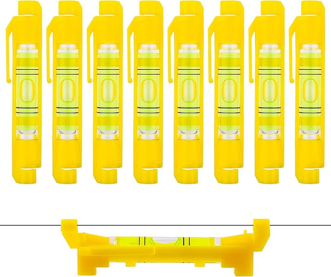 8 Pcs Hanging Bubble Line Level String Tools, Mini Spirit Level for Building Trades, Bricklaying, Tiling, Engineering, Surveying, Metalworking and Measuring