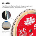Circular Saw Blade Woodworking TA Series, 8-1/4" 40-Tooth, Arbor: 5/8", Finishing/General Purpose Wood Cutting, Anti-Thermal Adhesion Coating on Cutting Head -TA, 8-1/4" 40T TA