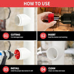 Fitting Saver PVC Pipe Reamer, 1-1/4 Inch Head, 3/8-Inch Hex Shaft, Socket Saver Plumbing Tool for Sch.40 PVC, CPVC, ABS