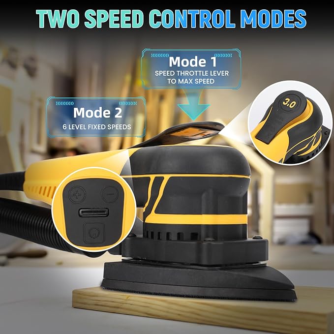 350W 3A Electric Delta Random Orbital Sander Mouse Sander with Pluggable Wire, Sanders for Woodworking, Primary Wood and Panel Processing,3MM