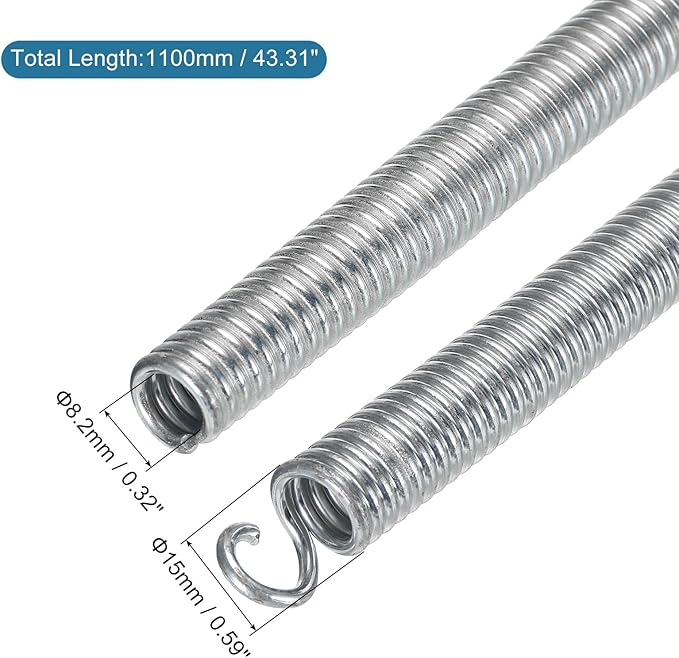 MECCANIXITY Spring Tube Bender OD 15mm/0.59" Steel Spring Pipe Copper Tubes 1100mm/43.31" Long for 3/4" Copper Pipe(19mm) in Home Renovations,Electrician Wiring Bending Pipe(insert-pipe use)