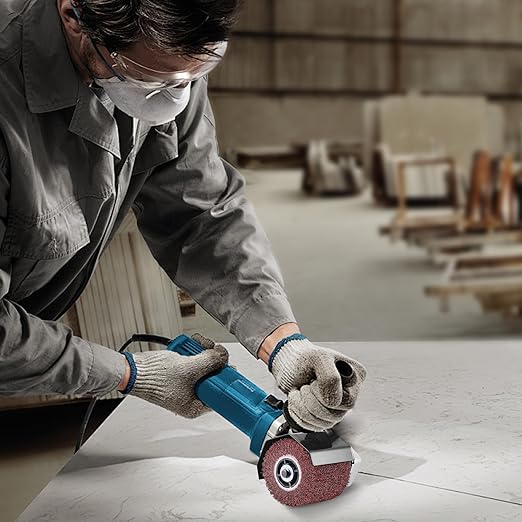 6 Pcs Non-Woven Wire Drawing Flap Wheel for Polishing Burnishing Wheels, 120x100mm 240/240SP/320/320SP/400/600 Grit for Stainless Steel, Copper and Surface Conditioning Wheel