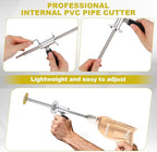 Inside PVC Pipe Cutter, Internal Cut Pipe Cutter Tool Set Adjustable 7in/17.78cm Cutting Depth Gauge Plumbing Tools for 1.5-8in/3.81-20.32cm Pipes Compatible with Drills & Impact Drivers