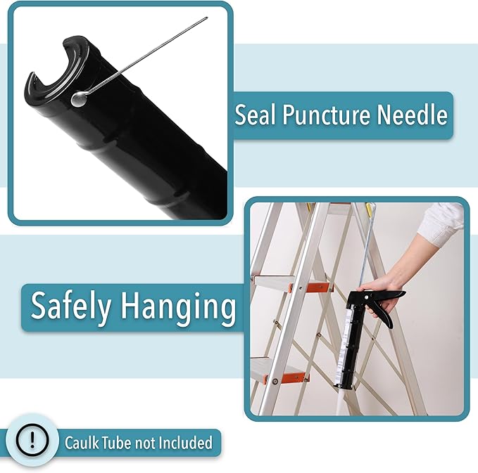 Bates- Caulking Gun, 10:1 Thrust Ratio, Black, Caulking Tool Gun, Caulk Gun No Drip, Hand Caulking Guns, Silicone Gun, Caulking Gun Tool, No Drip Caulk Gun, Caulk Guns, Caulking Gun Dripless