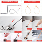 35FT Drain Snake with Drill Attachment, Auto/Manual Plumbing Snake for Kitchen Sink, Shower Clogs, Includes Gloves & Storage Bag