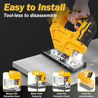 2025 Cordless Jig Saw with LED Light, 0-45° Bevel Cut, 6 Blades, 3 Orbital Settings, Lock-Off Button， 20V Battery，Action for Straight/Curved/Circular Cutting Cordless Jig Saw