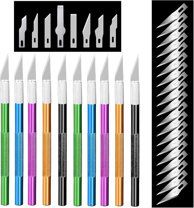 38pcs 8" Exacto Knife & Blades Set for Crafts, Utility Razor Xacto Knife, Paper Cutter(Exacto Utility Knife)