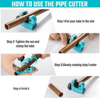 DURATECH Mini Tubing Cutter, for Outer Diameter: 1/8"-3/4"(3-19MM), Copper, Aluminum, Brass And Plastic Tubing Compact Cutter, Replacement Wheel Included