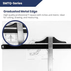Pacific Arc 36 Inch T Square, Traditional Stainless Steel, Graduated Inch and Metric