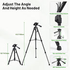 Laser Level 360 Self Leveling with 47" Tripod, Huepar 3x360° High Brightness Green Laser Leveler Tool for Construction, Tile and Picture Hanging, 5200 mAh Li-ion Battery & 2 Portable Bag Included