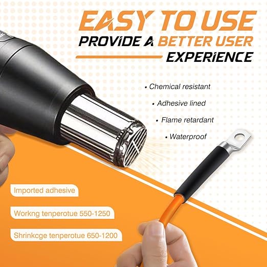 1'' Heat Shrink Tubing, 50 Ft 3:1 Grade Waterproof Shrink Wrap Tubing, Marine Grade Adhesive Lined Heat Shrink Tube,Dual Wall Heat Shrink tubing for Wire Insulation Red