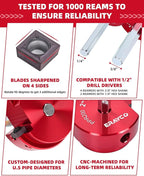 ERAYCO 6PCS PVC Pipe Reamer Kit, Plastic Pipe Fitting Reamer Tool, Fit into Standard 1/2" Drills, PVC Fitting Saver for SCH40 PVC CPVC ABS Pipe (3/4'', 1'', 1-1/2'', 2'', 3'', 4'')